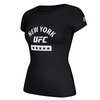 Women's Reebok Heathered Black UFC 205 New York Arch Logo T-Shirt